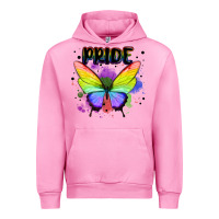 Fuchsia Pink rainbow butterfly pride lgbtq Urban Hoodie - MaliasSmallBusiness
