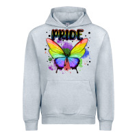 Heather Grey rainbow butterfly pride lgbtq Urban Hoodie - MaliasSmallBusiness