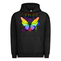 Pigment Black rainbow butterfly pride lgbtq Urban Hoodie - MaliasSmallBusiness