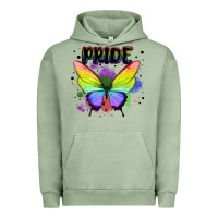 Pigment Oil Green rainbow butterfly pride lgbtq Urban Hoodie - MaliasSmallBusiness