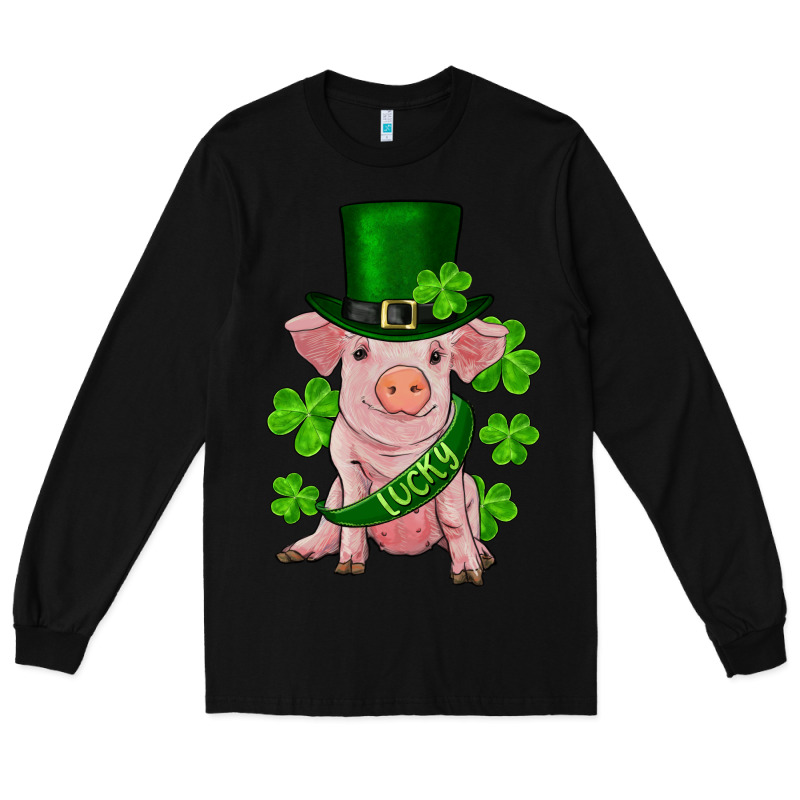 St. Patricks Day Lucky Baby Pig Long Sleeve Tee by RanaPortraitStore | Teevron