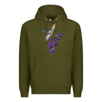 Army Green Dragonfly With Lavender Premium Hoodie - LillyAllenDesigns