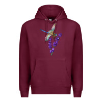 Burgundy Dragonfly With Lavender Premium Hoodie - LillyAllenDesigns