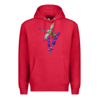 Cardinal Dragonfly With Lavender Premium Hoodie - LillyAllenDesigns