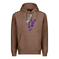 Chestnut Dragonfly With Lavender Premium Hoodie - LillyAllenDesigns