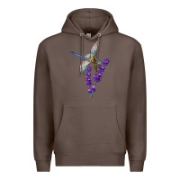 Coffee Dragonfly With Lavender Premium Hoodie - LillyAllenDesigns
