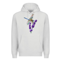 Dove Grey Dragonfly With Lavender Premium Hoodie - LillyAllenDesigns