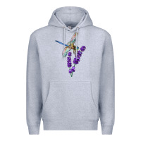Heather Grey Dragonfly With Lavender Premium Hoodie - LillyAllenDesigns