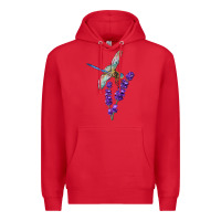 Red Dragonfly With Lavender Premium Hoodie - LillyAllenDesigns