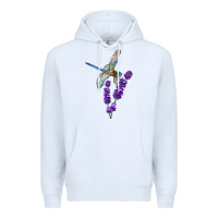 White Dragonfly With Lavender Premium Hoodie - LillyAllenDesigns