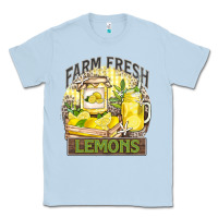 Dusty Blue farm fresh lemons Classic Tee - Zillion Design Studio