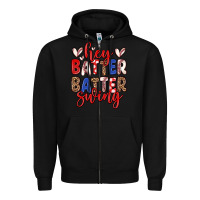 Black hey batter batter swing Zipper Hoodie - Zillion Design Studio