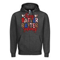 Charcoal Heather hey batter batter swing Zipper Hoodie - Zillion Design Studio