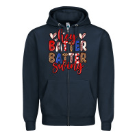 Navy hey batter batter swing Zipper Hoodie - Zillion Design Studio