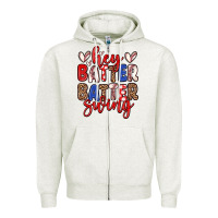 Oatmeal Heather hey batter batter swing Zipper Hoodie - Zillion Design Studio