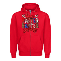 Red hey batter batter swing Zipper Hoodie - Zillion Design Studio
