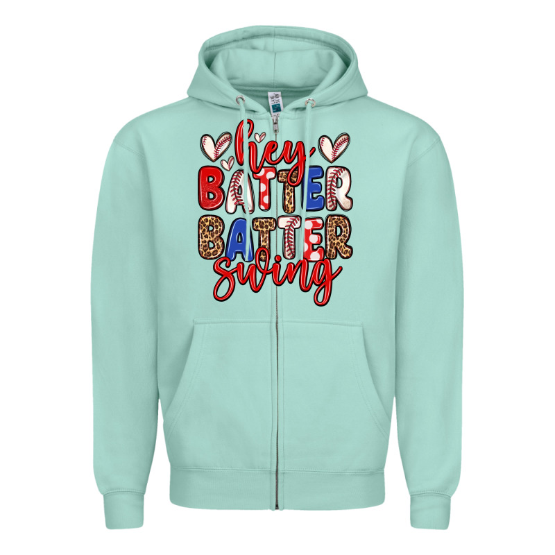 Hey Batter Batter Swing Zipper Hoodie by Zillion Design Studio | Teevron