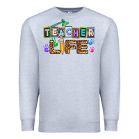 Heather Grey teacher life Premium Sweatshirt - AdoDesignShop