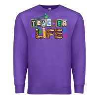 Purple teacher life Premium Sweatshirt - AdoDesignShop