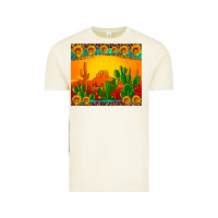 Vintage Arctic desert sunset with cactus sunflowers and leopard Vintage Tee - Artiststas