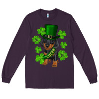 Plum st. patricks day lucky dachshund puppy Long Sleeve Tee - RanaPortraitStore