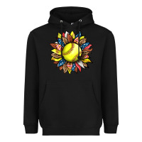 Black softball sunflower Heavyweight Hoodie - HRA Design Shop