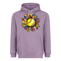Lavender softball sunflower Heavyweight Hoodie - HRA Design Shop
