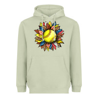 Matcha softball sunflower Heavyweight Hoodie - HRA Design Shop