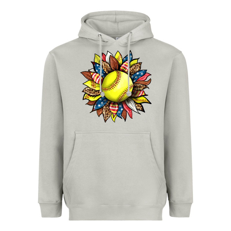 Softball Sunflower Heavyweight Hoodie by HRA Design Shop | Teevron