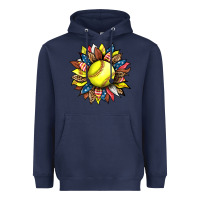 Navy softball sunflower Heavyweight Hoodie - HRA Design Shop
