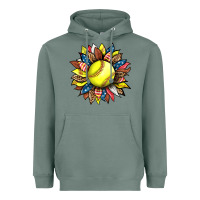 Sage softball sunflower Heavyweight Hoodie - HRA Design Shop