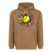 Toasted Coconut softball sunflower Heavyweight Hoodie - HRA Design Shop