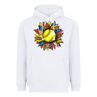 White softball sunflower Heavyweight Hoodie - HRA Design Shop
