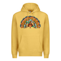 Antique Gold turquoise thanksgiving turkey rainbow Premium Hoodie - Jasminsmagicworld