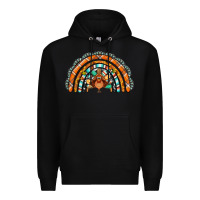 Black turquoise thanksgiving turkey rainbow Premium Hoodie - Jasminsmagicworld
