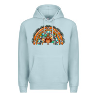 Blue Mist turquoise thanksgiving turkey rainbow Premium Hoodie - Jasminsmagicworld