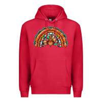 Cardinal turquoise thanksgiving turkey rainbow Premium Hoodie - Jasminsmagicworld