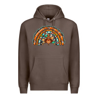 Coffee turquoise thanksgiving turkey rainbow Premium Hoodie - Jasminsmagicworld
