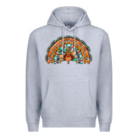 Heather Grey turquoise thanksgiving turkey rainbow Premium Hoodie - Jasminsmagicworld