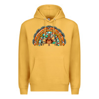 Mustard turquoise thanksgiving turkey rainbow Premium Hoodie - Jasminsmagicworld