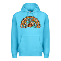 Ocean Blue turquoise thanksgiving turkey rainbow Premium Hoodie - Jasminsmagicworld