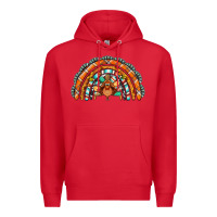 Red turquoise thanksgiving turkey rainbow Premium Hoodie - Jasminsmagicworld