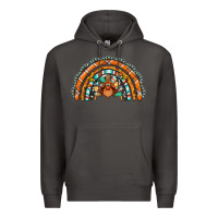 Smoke turquoise thanksgiving turkey rainbow Premium Hoodie - Jasminsmagicworld