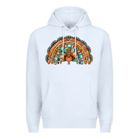 White turquoise thanksgiving turkey rainbow Premium Hoodie - Jasminsmagicworld