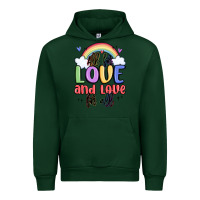 Forest Green all for love and love for all Urban Hoodie - MaliasSmallBusiness