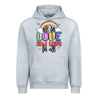Heather Grey all for love and love for all Urban Hoodie - MaliasSmallBusiness