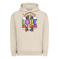 Pigment French Oak all for love and love for all Urban Hoodie - MaliasSmallBusiness