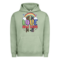 Pigment Oil Green all for love and love for all Urban Hoodie - MaliasSmallBusiness