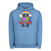 Pigment Pebble Blue all for love and love for all Urban Hoodie - MaliasSmallBusiness