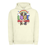 Pigment Pistachio all for love and love for all Urban Hoodie - MaliasSmallBusiness
